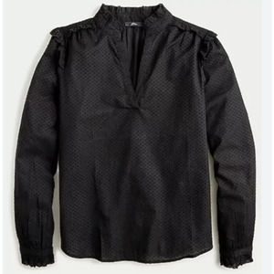 NWT J. Crew Ruffle Trim V-Neck Pop Over Blouse